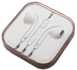 Apple earphone container static.  The earpiece housing should have a similar configuration that hugs the earpiece.